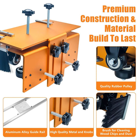 Close-up of 58 Inch Router Sled for Flattening Slabs, Pro Grade 3 Axis Adjustable High Precision Slab Flattening Jig, heavy-duty metal components.