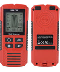 7 in 1 Wall Scanner Stud Finder, Metal Wood AC Wire Detector displaying front and back view with digital screen and buttons.