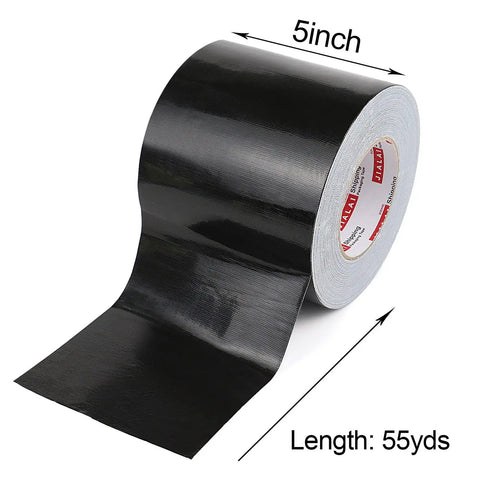 Wide Duct Tape 5 Inch Wide Industrial Grade Black Heavy Duty Waterproof Tape With Beefy Adhesive No Residue UV Resistant