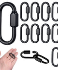 10 Pack 304 Stainless Steel M3.5 Quick Link Chains One Eighth Inch D Shape Locking Chain For Pet Keychains Outdoor Travel Gear