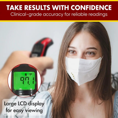 Speaking Non-Contact Infrared Thermometer For Home Use With English And Spanish Voice Fast No-Touch Forehead Readings In 1 Second Digital Thermometer For Adults Kids And Babies, large LCD display