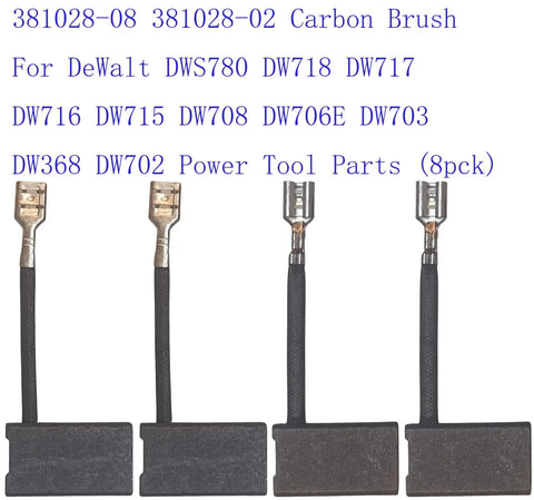 8 Pack Replacement Carbon Brushes 381028-08 381028-02 For DWS780 DW718 Corded Power Tools, pro grade replacement brushes