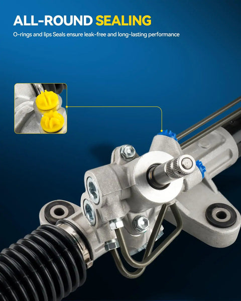 Acura TSX Hydraulic Rack And Pinion Steering Assembly 2004 2008 Replace 26 2720 close-up of sealing mechanism