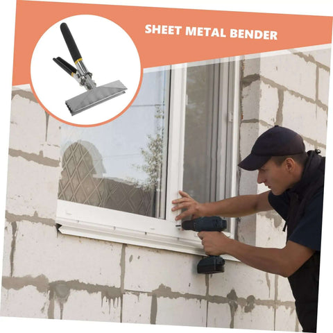 Worker using 6 Inch Manual Sheet Metal Bender Duckbill Pliers for window frame installation