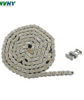 Heavy Duty 602 Double Strand Duplex Roller Chain 10 Ft Kit With Connecting Links For Industrial Machinery And Agricultural Gear Smooth Operation, steel chain with link
