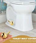 Two Piece Gold Ceramic Bird Toilet Bolt Covers Snazz Up Your Bathroom By Hiding Ugly Base Bolts With Cute Screw Caps That Bring Fresh Decor Vibes And Make Easy Installation A Breeze For Any Home Setup.