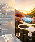 Heavy Duty Thirty Two Foot Outdoor Permanent Lighting Extension Cord Featuring Built In Voltage Booster delivering sealed connection for outdoor setups.
