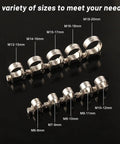 10 Pack Mini Stainless Steel Fuel Line Hose Clamps 18-20mm with various sizes displayed on black background