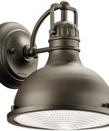 Olde Bronze LED Wall Sconce, 9.5 Inch, One Light, Indoor Outdoor Ready, Clear Fresnel Lens, Modern Mission Style close-up