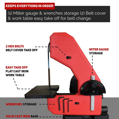 Dual Speed 1 Inch By 42 Inch Belt Disc Sander Combo with Large Work Table Direct Drive Brushless Motor 1750 And 3450 RPM
