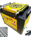 Heavy Duty Electric Rebar Bender Workhorse With Foot Pedal 50 Mm Max Capacity Steel Table Bending Machine 208V Three Phase Power for job site use.