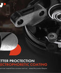 Close-up of electrophoretic-coated front right steering knuckle and wheel bearing hub assembly for Toyota Camry 1997-2001.