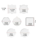 10pcs Shower Drain Hair Catcher Mesh Stickers, Square in various shapes and sizes for effective drain coverage.