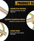 Product size highlights of Heavy Duty Linch Pin Assortment Kit With Ring One Quarter Inch Pins Locks For Trailers Gates