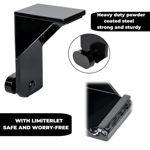 Premium Steel Container Jack Lug With Limiter Leveler in black powder-coated steel for heavy-duty lifting and rigging.