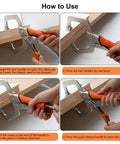 Heavy Duty C Clamps With Swivel Pads For Woodworking And Welding, Adjustable Face Locking Pliers in use step-by-step instructions.