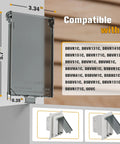 Heavy Duty Recessed Outlet Box Covers 2 Pack Clear UV Resistant Extreme Weatherproof for DBVR, DBVS, DBVM models, shown with dimensions.