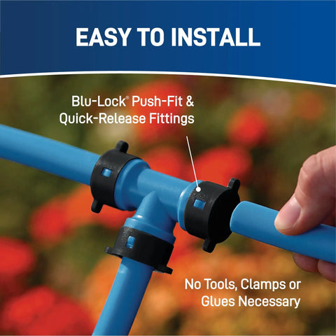 Blu-Lock tubing with push-fit and quick-release fittings for 50022 Medium Area One Zone All In One Automatic Watering System