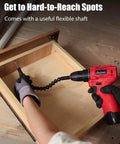 12V Brushless Cordless Drill Driver Set With 28 Nm Torque And 2.0Ah Battery For Home DIY Projects, Easy Handling, Quiet Operation, flexible shaft in a wooden drawer