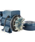 Heavy Duty Half Horsepower Electric Centrifugal Water Pump For Pools And Ponds, blue housing, visible internal fan blades