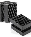 Kids 1.5 Inch Bicycle Pedal Blocks Bring Pedals Closer To Feet For Better Control And A Secure Comfy Ride Small Size 82 By 64mm Adds About Three Quarters Inch Height, showing textured black plastic blocks.