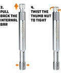 Back Tap Spark Plug Thread Repair Tool For 14mm Spark Plugs, Collapsible Design With Debris Removal, showing operational steps