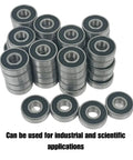 Stacked 608 2RS Ball Bearings Set 100 Pack 8x22x7mm Sealed Chrome Steel for industrial use