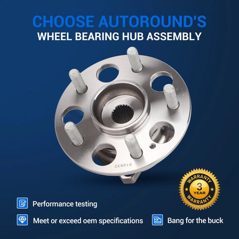 Rear Wheel Hub And Bearing Assembly For Honda CR-V 2017 2018 2019 2020 2021 2022 AWD 5 Lug With ABS shown from top view.