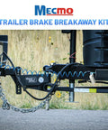 Road Ready Trailer Breakaway Switch With 4 Foot Coiled Cable And Rugged Carabiner connected to trailer hitch.