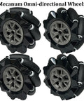 80mm Mecanum Wheel Omni Wheel Kit 4 Pack With 5mm Couplings And Motor Connectors For AGV Smart Robot Car Chassis Omni Directional Wheel Set For DIY Robots Compatible With Arduino Uno R3 And Raspberry Pi Ideal For STEAM Education