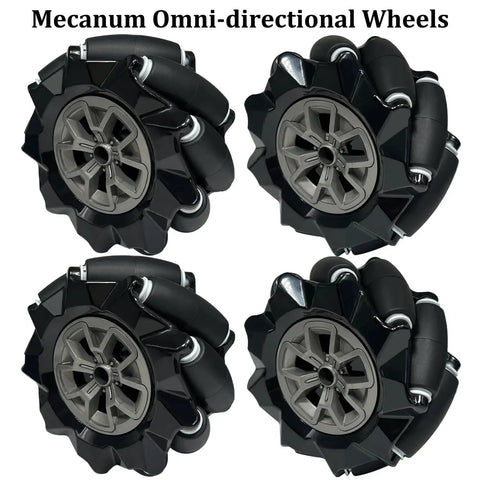 80mm Mecanum Wheel Omni Wheel Kit 4 Pack With 5mm Couplings And Motor Connectors For AGV Smart Robot Car Chassis Omni Directional Wheel Set For DIY Robots Compatible With Arduino Uno R3 And Raspberry Pi Ideal For STEAM Education