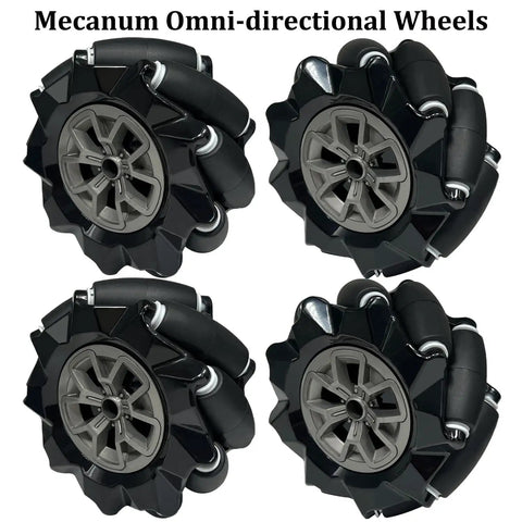 4 Pack 80mm Mecanum Wheels With 6mm Metal Couplings For DIY AGV Robotic Car Chassis Omni Directional Drive Kit Dope For Arduino Uno R3 And Raspberry Pi Projects