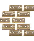 Stainless Steel Cabinet Hinge Set 10 Pieces 51x25x1.2mm Thick Flush Mount Silent Wardrobe Doors For Kitchen Furniture Cupboard Hardware