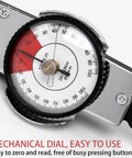 Dial Indicator Torque Wrench For Auto Assembly, 0 To 100 Newton Meter, Bidirectional Operation, Half Inch Drive Indicating Torque Meter, Durable Alloy Steel Build, Easy Zero Adjustment, Great For Precise Torque Testing, close-up dial