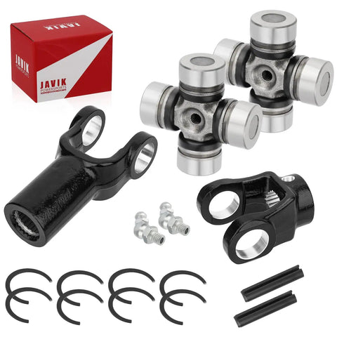 Front Prop Shaft Yoke and U Joint Kit for Polaris RZR and General 1000 Brutus HD Models Fit RZR 570 800 900 1000 RS1 XP Trail S and S4 2 Seater 4 Seater Not For Trails and Rocks Edition, #45 steel, yokes and u-joints