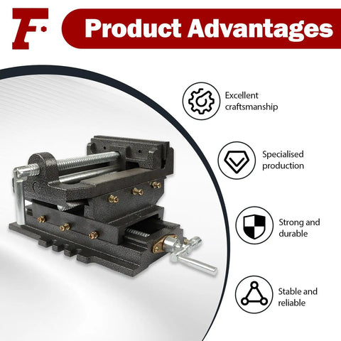 6 Inch Cross Slide Drill Press Vise Heavy Duty Benchtop X Y Compound Vise For CNC Milling And Drilling Machines Also Works With Mechanical Equipment Cast Iron Construction with listed advantages