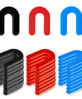 Shop Approved 30 Pcs Auto Lift Leveling Shim Kit showing black, red, and blue slotted plastic discs for vehicle alignment.