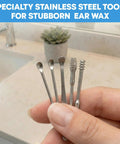 All In One Ear Wax Removal Kit For Home Use For Adults And Kids With Basin Bulb Syringe Four Piece Curette Set close-up