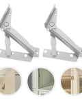 Two Pack Corner Cabinet Spring Hinges for Folding Sofa Beds and Cabinets, Heavy Duty Cold Rolled Steel, Stable Support, Space Saving Design