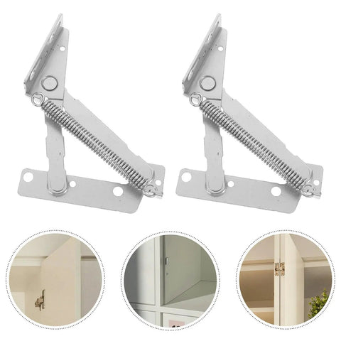 Heavy Duty 80 Degree Spring Hinges For Cabinets And Sofas, Cold Rolled Steel Door Support Hinges, Built To Last, 2-pack silver