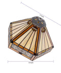 Dope Tiffany Style Yellow Hexagon Stained Glass Lamp Shade Replacement 12x10x6 Inch With Cap For Table Lamp Pendant Light Ceiling Fixture Mission Design Decor