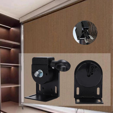 Exterior Sun Shade Mounting Brackets Cordless Crank Kit For Universal Roller Shade Installation Outdoor Indoor Aluminum Alloy Durable Black Ideal For Curtain Accessories Backyard Deck Patio No Hassle Setup
