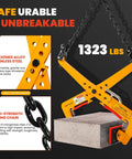 Heavy Duty Stone Lifting Clamp Features Boss Scissor Grip That Legitimately Hauls Up To One Thousand Three Hundred Twenty Three Pounds While Delivering Wide Adjustable Span From Fourteen Inches To Thirty One Inches For No Sweat Granite Moving, showcasing thickened alloy steel and high-strength lifting chain.