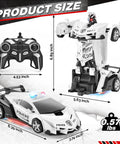 Product dimensions of One Click Transformer RC Police Car With Realistic Flashing Lights And A Convertible Battle Robot Mode Toy