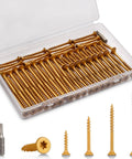 Heavy-Duty Outdoor Wood Deck Screw Kit With Bronze Epoxy Coated Rust Resistance, T25 Star Drive Bit Included, 110-Piece Assorted Set
