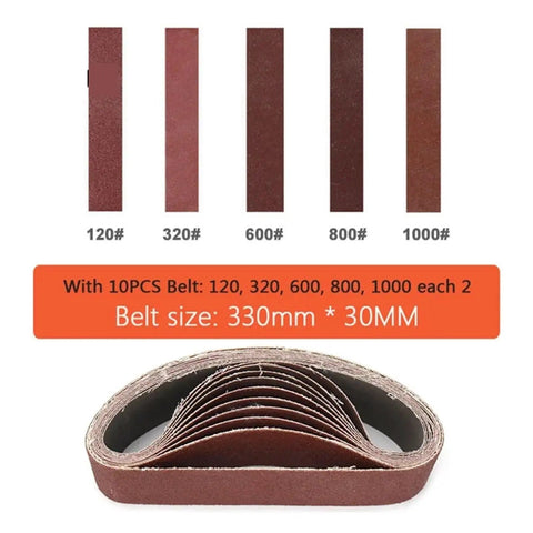 Mini Belt Sander And Grinder Machine Sharpener Perfect For DIY Polishing High Speed Steel Drill Bits Tungsten Tools Adjustable Worktable belt sandpaper sizes 120-1000 grit 330mm x 30mm