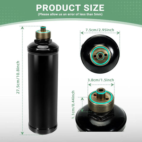 Receiver Drier 34724 Spin On Filter For Robinair Refrigerant Recovery Injection Machine Before 2010 Replacement Part With Upgraded Fluororubber Seals Built To Last Fits 34724 17700 2K 34134A 34134 2K Series dimensions view
