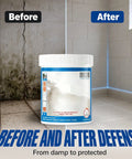 Heavy Duty Multi Surface Waterproof Sealant Spray To Nail Leaks On Roofs Walls Or Tiles Clear Protective Coating in before and after view.