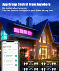 Smart RGB E12 Base Light Bulb Dimmable Color Changing With Alexa And Google Home WiFi Bluetooth shown with app group control