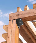 Rock Solid 2X4 Galvanized Corner Braces Heavy Duty L Bracket mounted on wood for framing with six drilled holes, strong support.